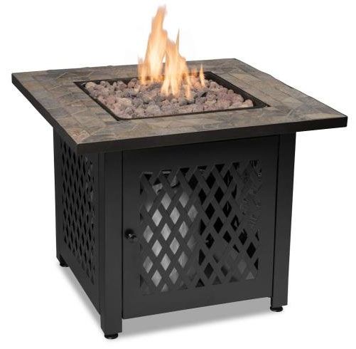 UniFlame GAD1429SP Endless Summer 30 Inch Liquid Propane Gas Outdoor Firebowl with Slate Tile Mantel