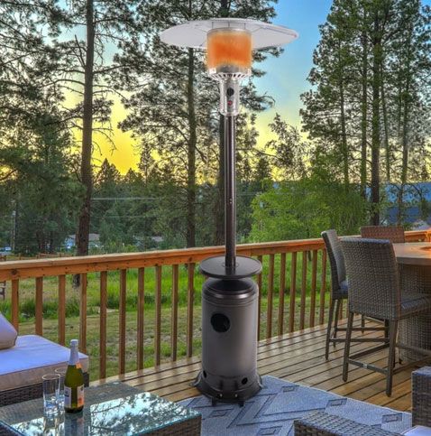 47,000 BTU Outdoor Propane Patio Heater with Wheels, Quick Start Ignition