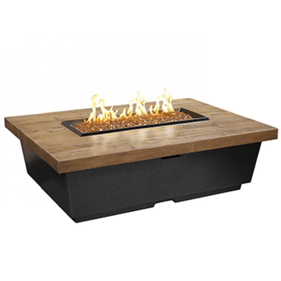 Contempo Rectangle Fire Pit Table (Textured Finish or Reclaimed Wood)