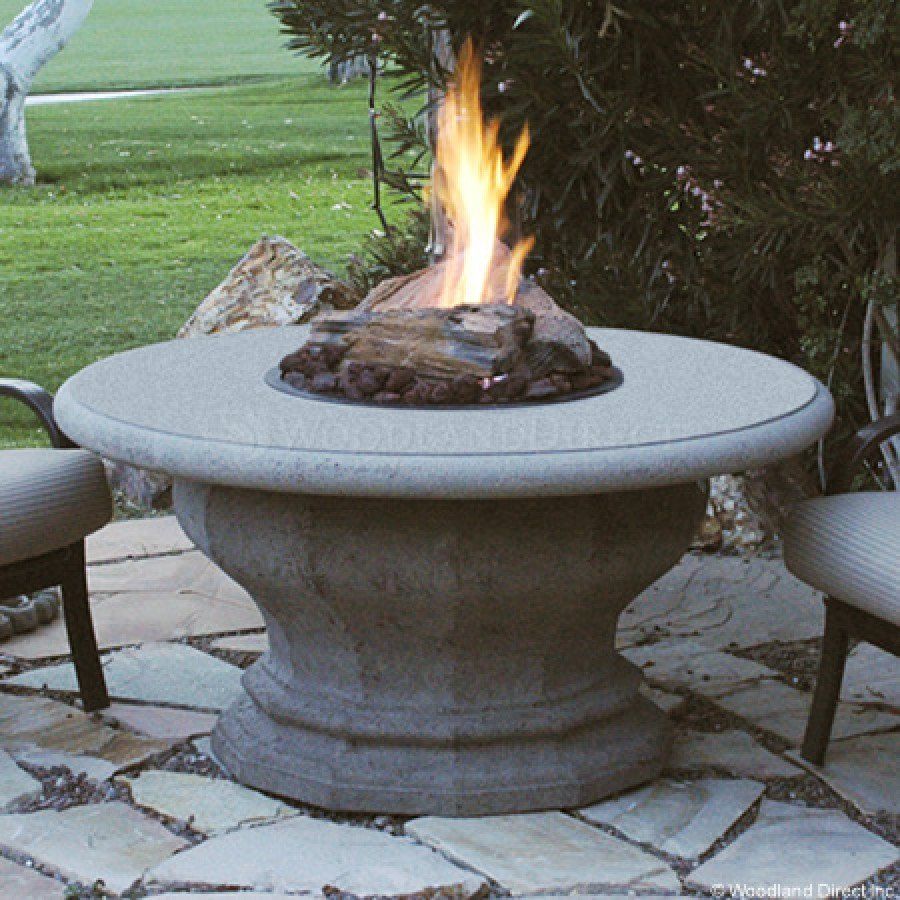 Inverted Round Fire Pit Table with Concrete Top