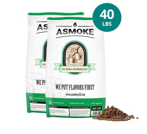 ASMOKE 40 LBS of 100% Pure Applewood Pellets