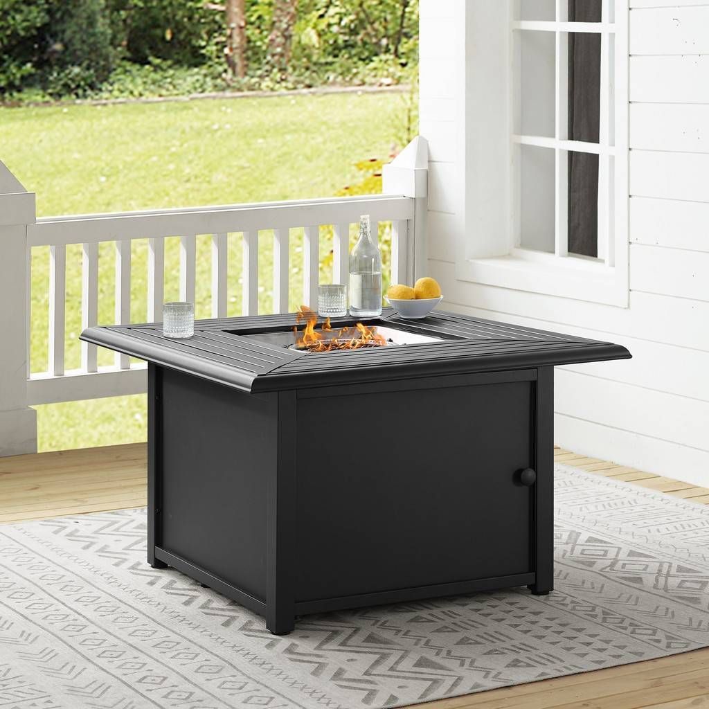 Dante Metal Fire Table Black- Crosley CO9014-BK