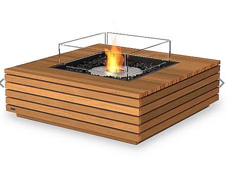 Base Teak Freestanding Fire Table