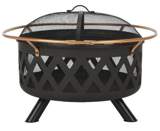 Bryce Round Fire Pit in Copper/Black