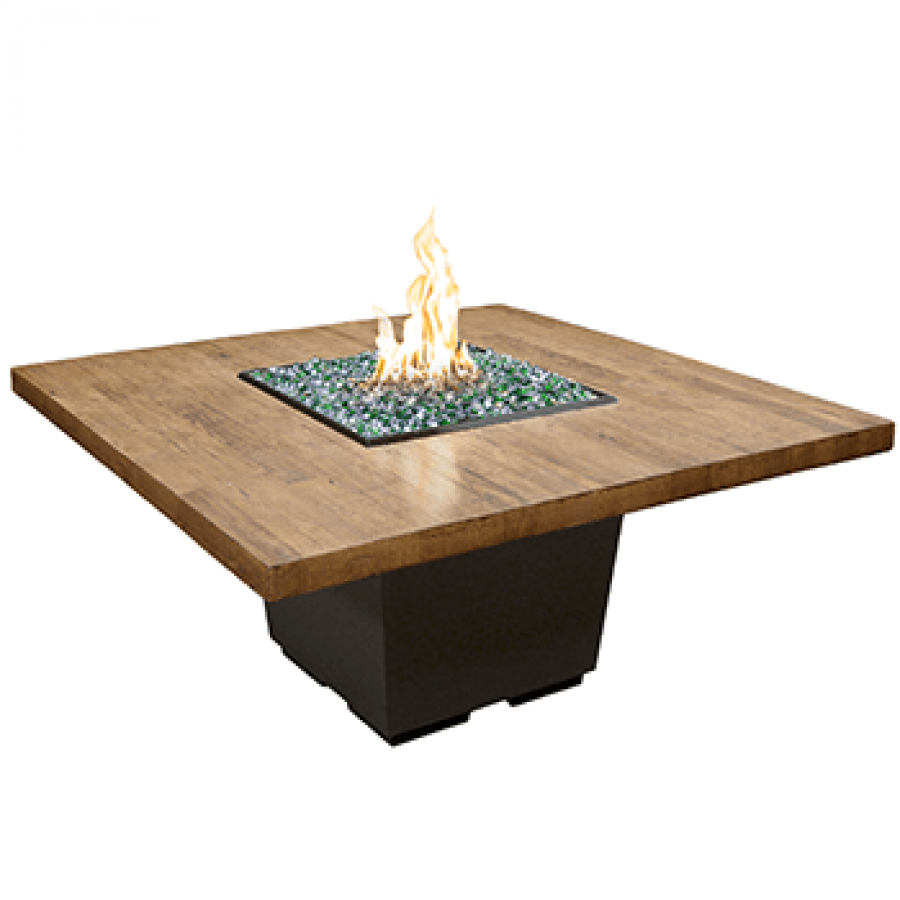 Cosmopolitan Reclaimed Wood Square Dining Fire Pit Table
