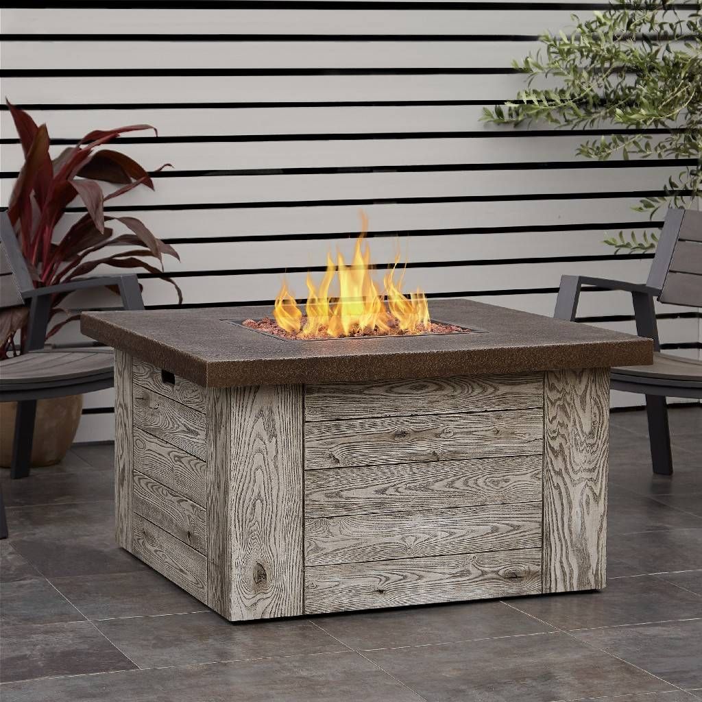 Forest Ridge Propane Fire Table in Weathered Gray with Natural Gas Conversion kit