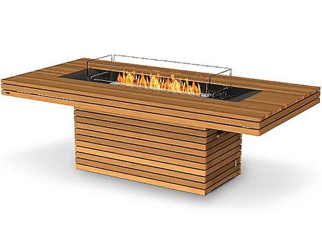 Gin 90 Dining Height Teak Fire Table