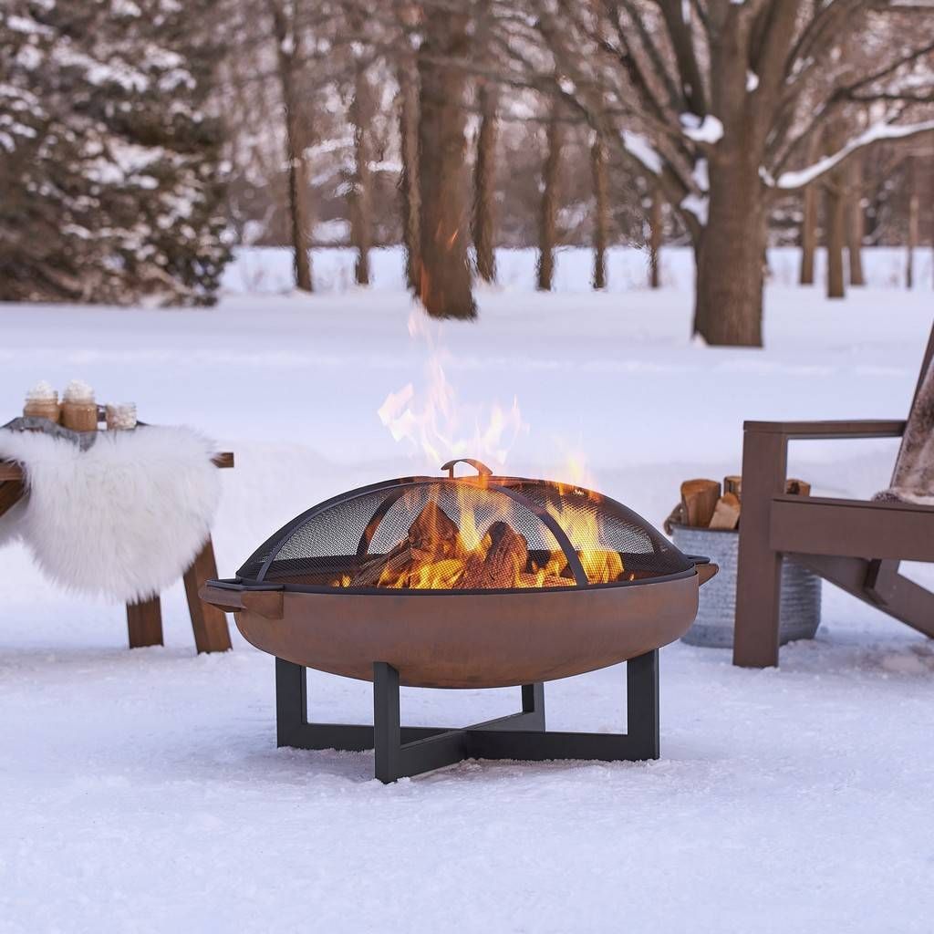 La Porte Wood Burning Fire Pit in Rust