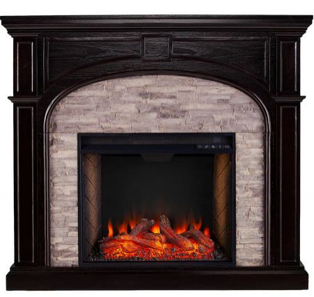 Southern Enterprises Tanaya Stacked Stone Effect Smart Alexa-enabled Electric Fireplace
