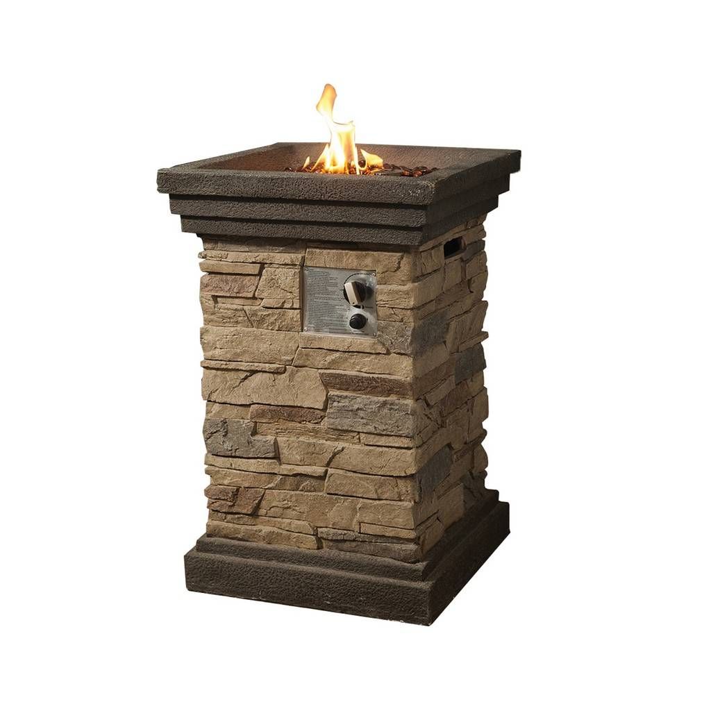 Teresina Brown Stack Stone Outdoor Gas Fire Pit