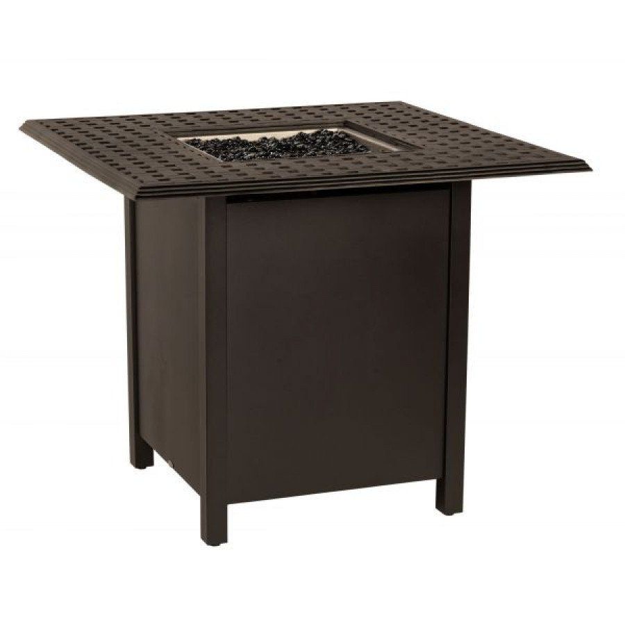 Woodard Thatch Complete Square Counter Height Fire Table