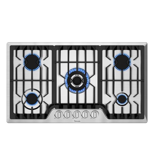 36" Builtin Gas Cooktop, TOPWISH 5 ITALY SABAF Sealed Burners Gas
