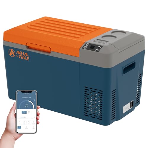 AKHALTEKE 12 Volt Refrigerator, 24 Quart(23L) Portable Refrigerator