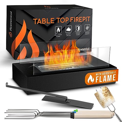 Flammtal Tabletop Fire Pit [3h Burning Time] Table Top Firepit Indoor