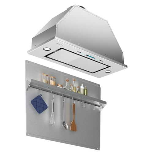 IKTCH 30" Range Hood Insert & Stainless Steel Backsplash, 900 CFM