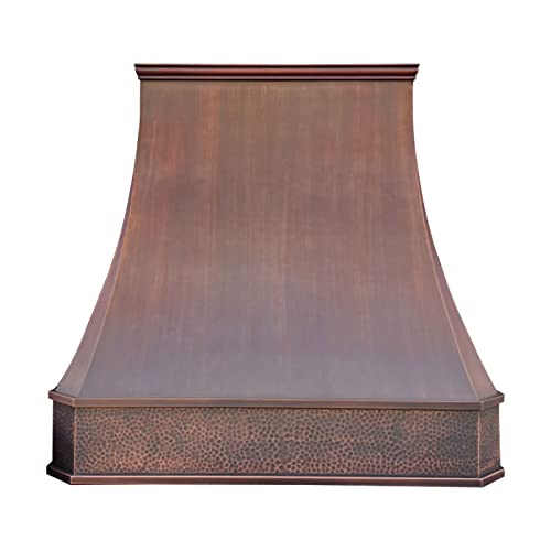 SINDA Hand Hammered Copper Vent Hood, Includes Professional Liner
